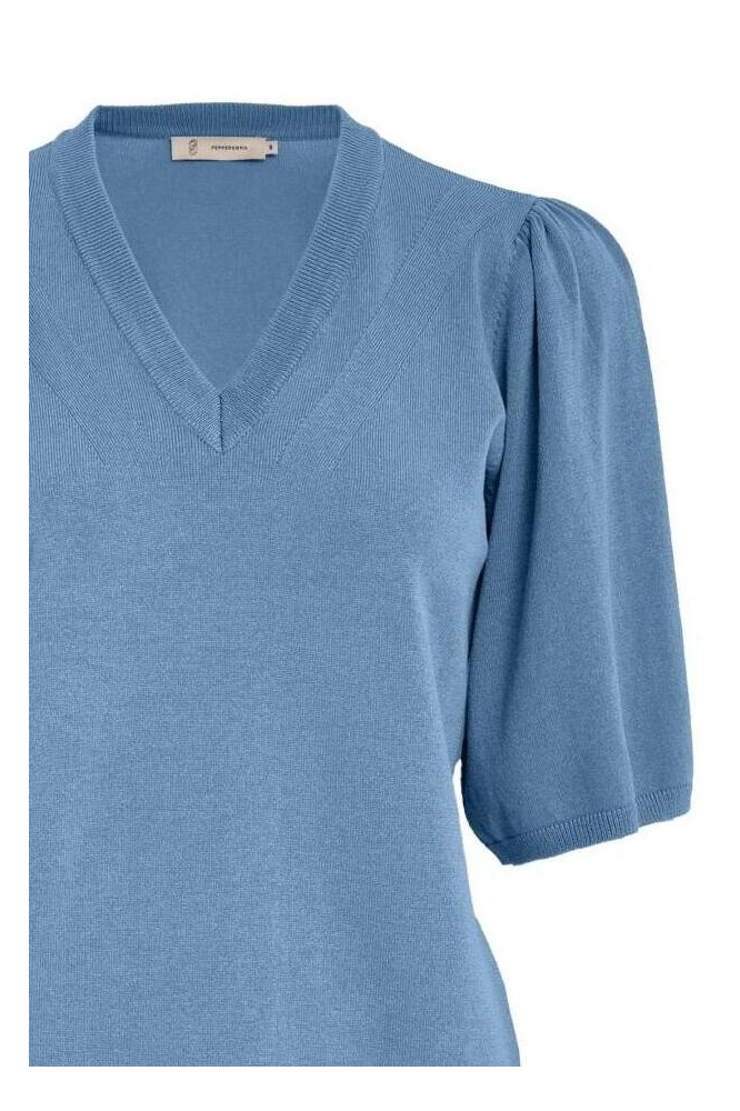 GLENDA SHORT SLEEVE KNIT PC8231 1039 FADED DENIM